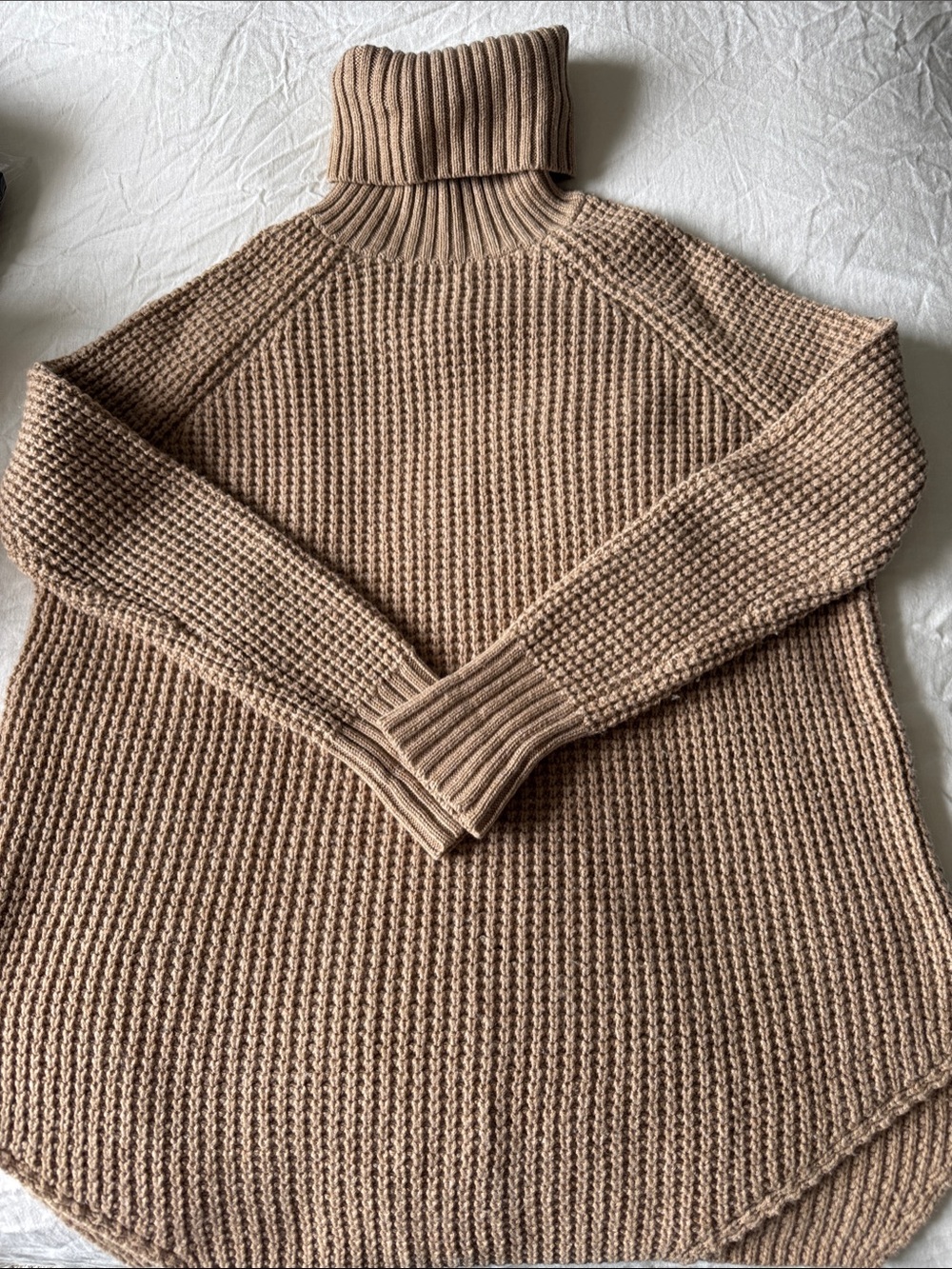 2 Hatch 90% Merino/10% Cashmere Long Turtleneck Sweaters (Beige and Black)